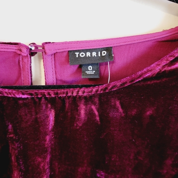 Torrid Red Velvet Blouse Top - Picture 3 of 5